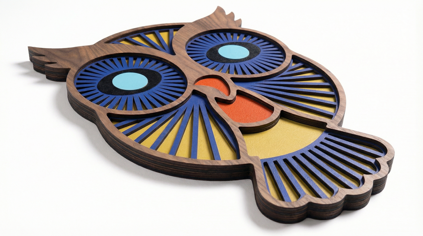 Owl Wall Mask - wooden wall decor
