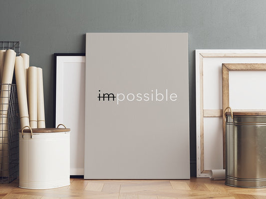 Creative Typography "Impossible" Quote | Canvas Wall Art | Catchy Gallery | CG-104