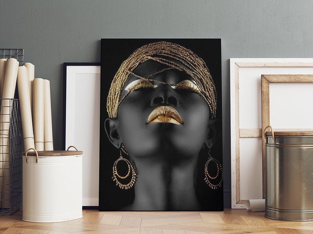 Exquisite Golden Veil Portrait | Canvas Wall Art | Catchy Gallery | CG-137