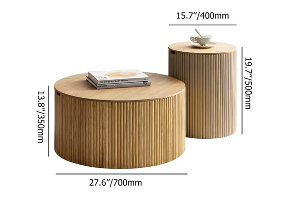 Large and Small Wooden Coffee Table Set - CG-LASWT0001