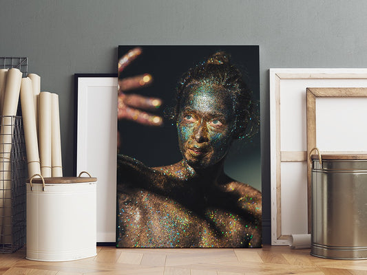 Shimmering Galactic Muse Portrait | Canvas Wall Art | Catchy Gallery | CG-114