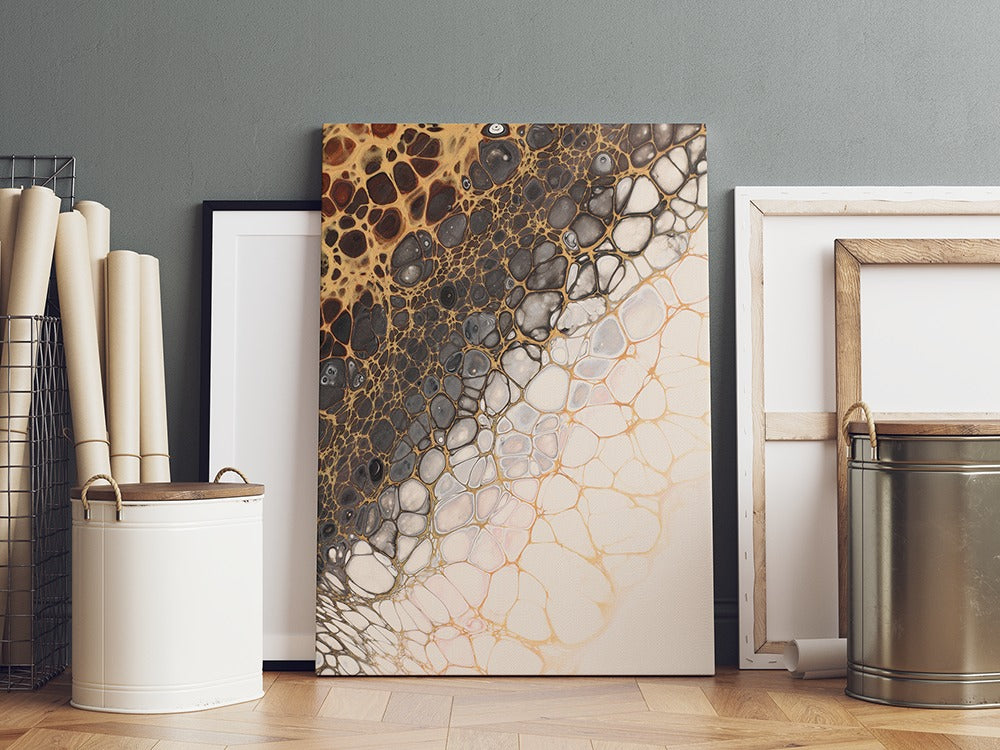 Golden Marble Fluid Abstract | Canvas Wall Art | Catchy Gallery | CG-120