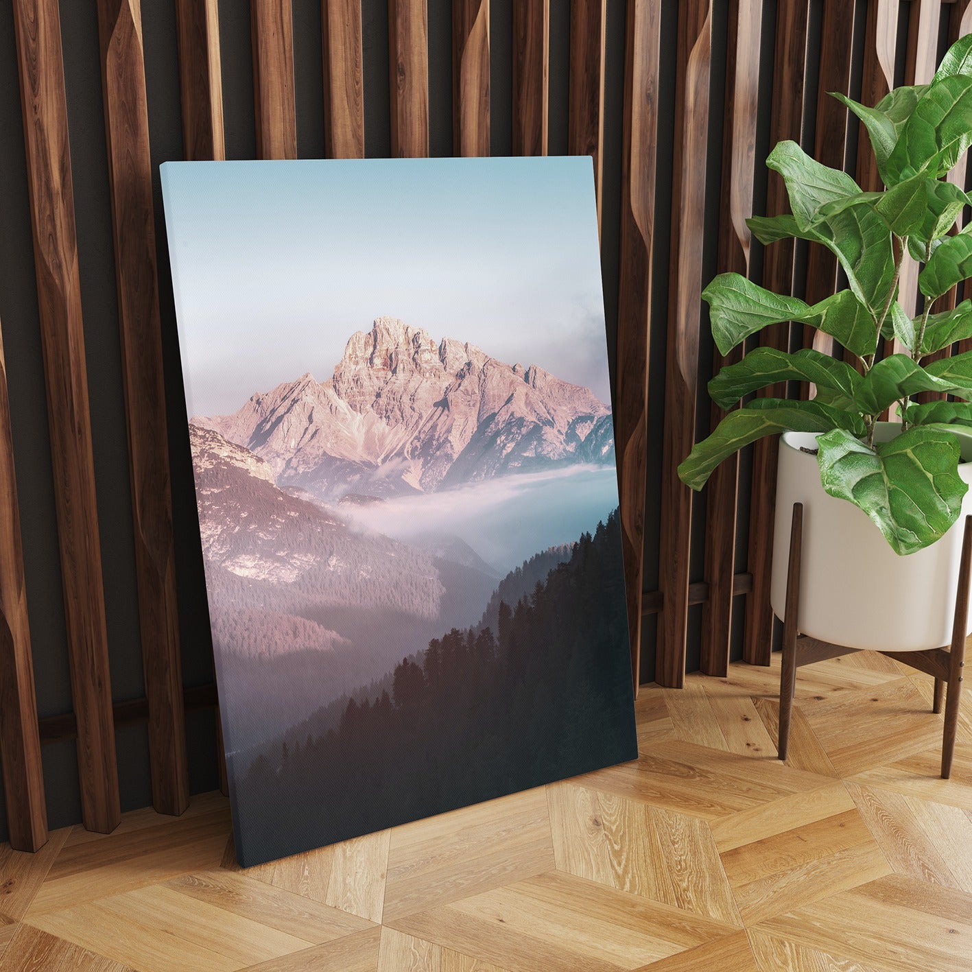 Ethereal Rose-Gold Mountain Peak | Canvas Wall Art | Catchy Gallery | CG-134