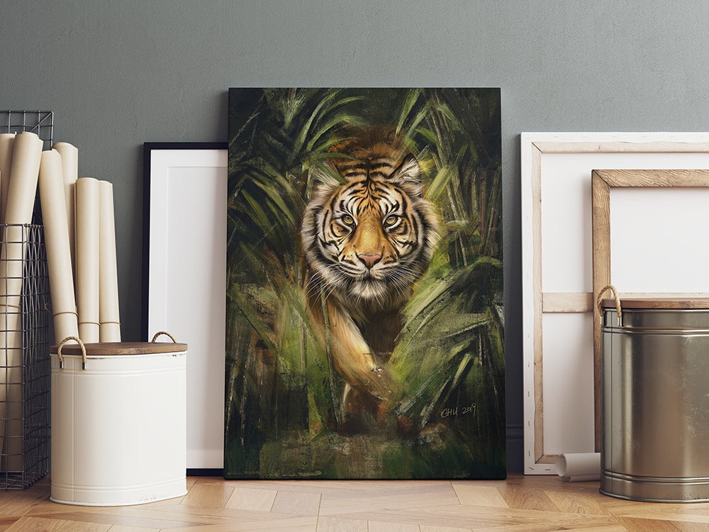 Majestic Stealthy Tiger Portrait | Canvas Wall Art | Catchy Gallery | CG-135