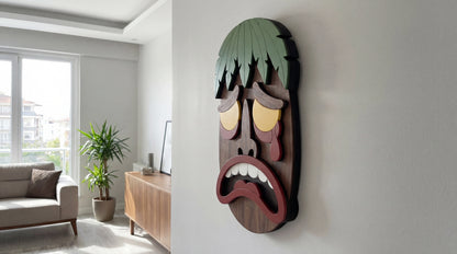 The Crying King Mask – 3D Wooden Wall Decor