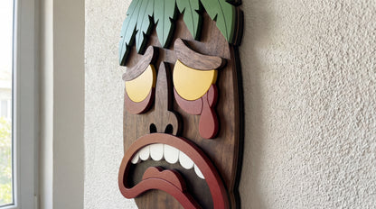 The Crying King Mask – 3D Wooden Wall Decor