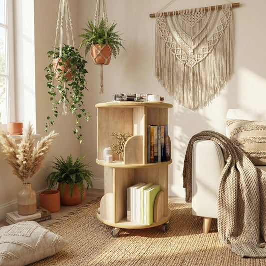 Rolling Wooden Side Table
