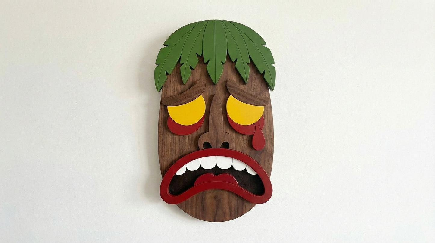 The Crying King Mask – 3D Wooden Wall Decor
