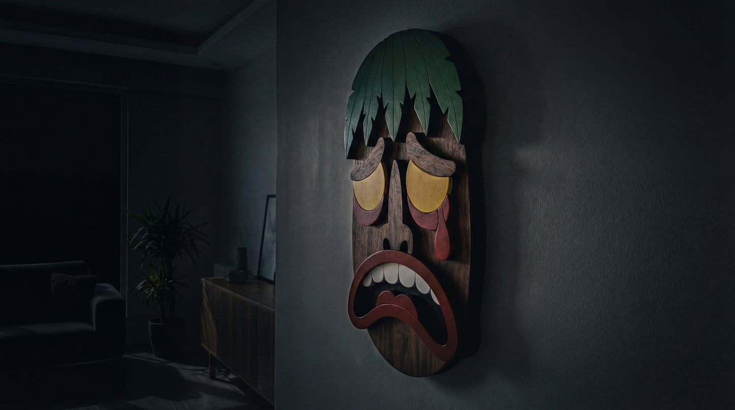 The Crying King Mask – 3D Wooden Wall Decor