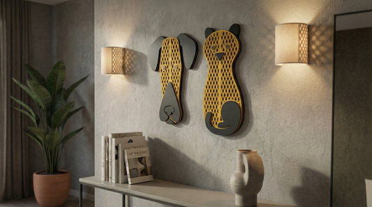 Golden Grid - Wooden wall decor  - bundle #3