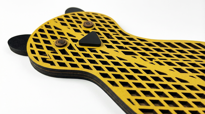 Golden Grid Cat  Mask  - Wooden wall decor