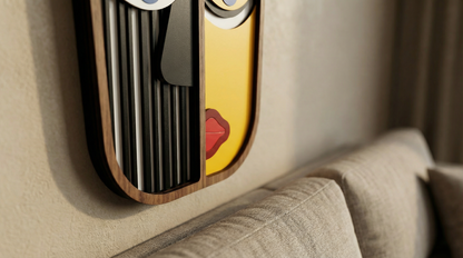 Geometric split-face wall art #2- Wooden wall decor