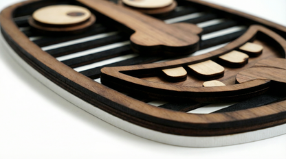 Cheeky Striped Face Mask - Wooden wall decor