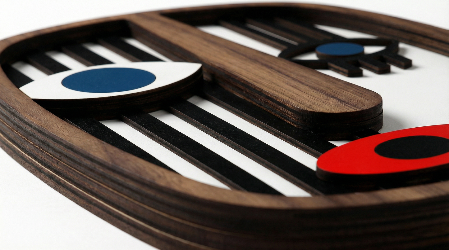 Abstract Stripe Face Mask #2  - Wooden wall decor