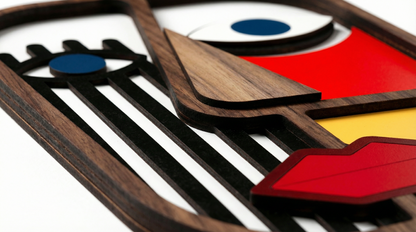 Geometric split-face wall art #1- Wooden wall decor