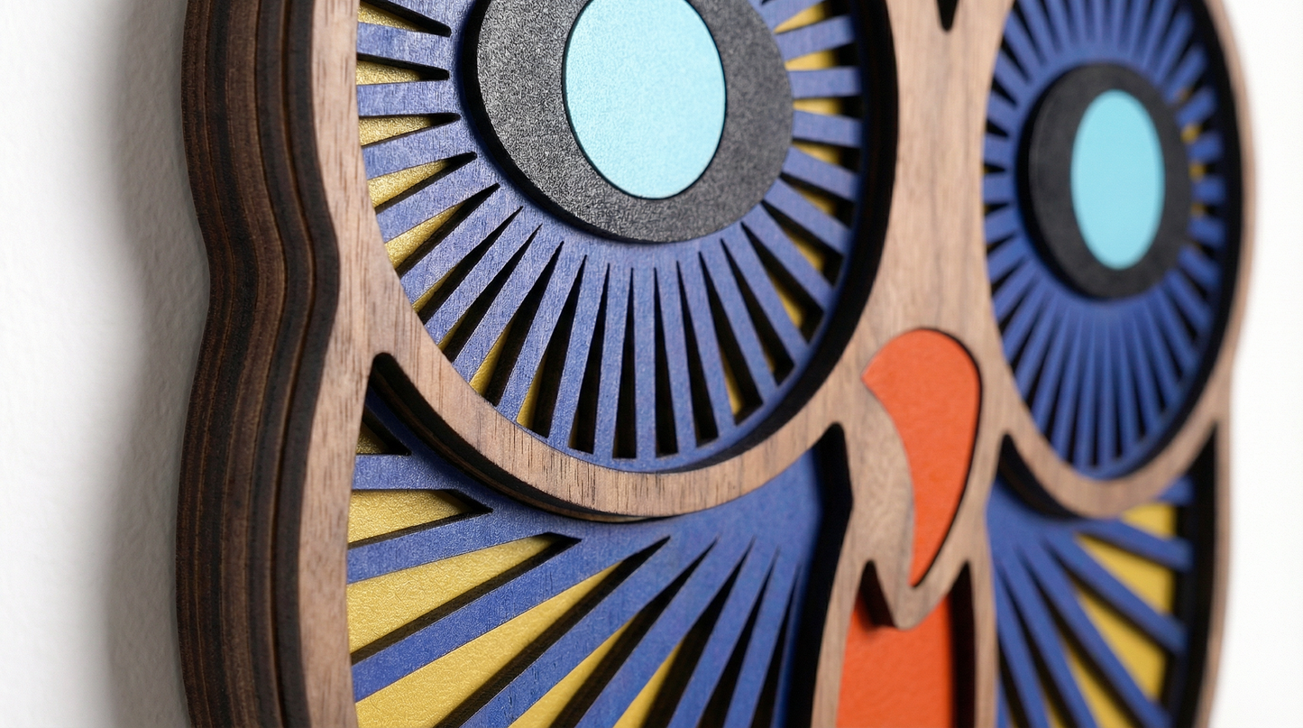 Owl Wall Mask - wooden wall decor
