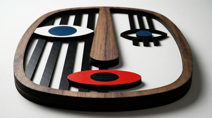 Abstract Stripe Face Mask #2  - Wooden wall decor