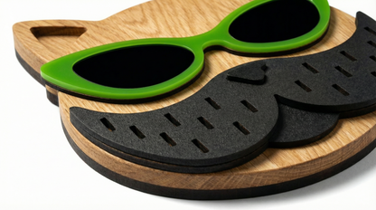 Lime Lens Cat Wall Mask -  Wooden wall decor