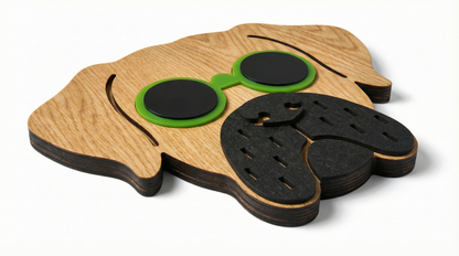 Lime Specs Dog Mask - Wooden wall decor