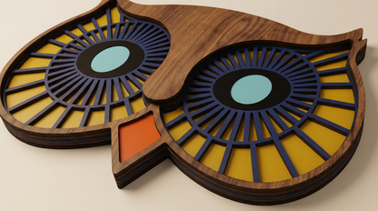 Eye Owl Wall Mask - Wooden wall decor