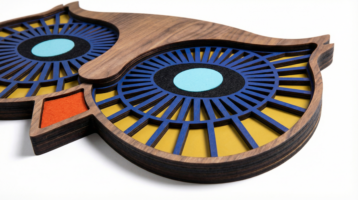 Eye Owl Wall Mask - Wooden wall decor