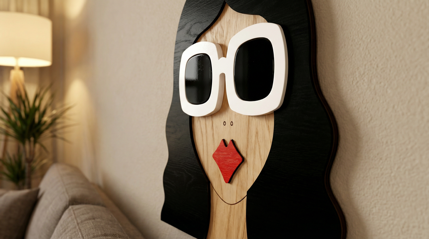 Miss Luna – Wooden Wall Mask