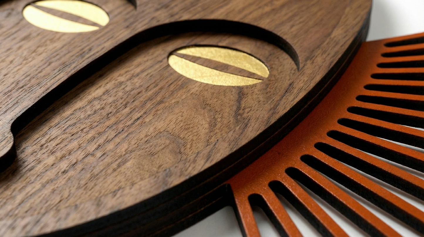 Sunburst Tribal Face Mask - Wooden wall decor