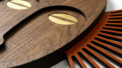 Sunburst Tribal Face Mask - Wooden wall decor