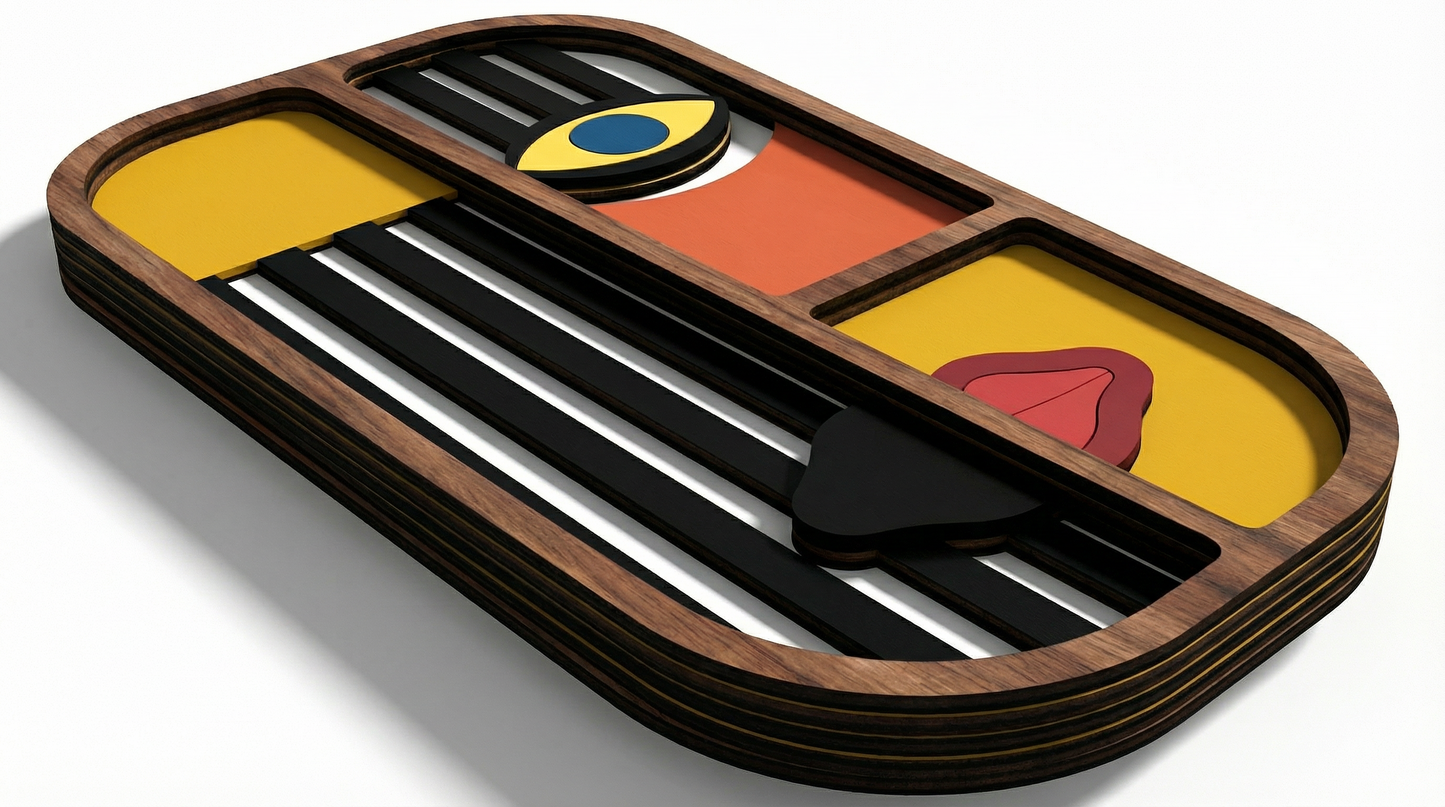 Geometric split-face wall art #3- Wooden wall decor