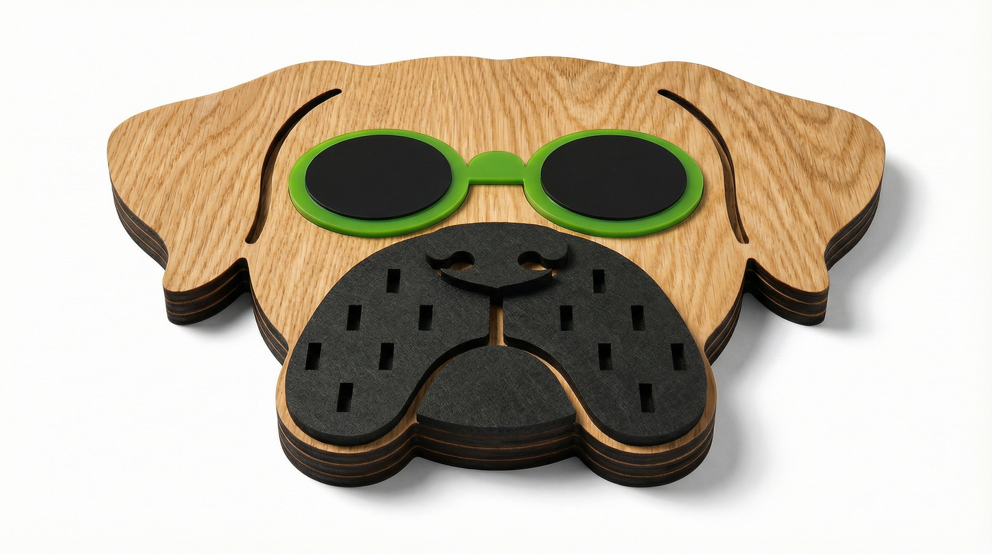 Lime Specs Dog Mask - Wooden wall decor