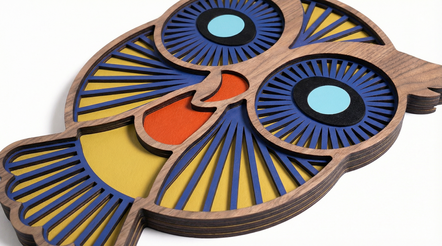 Owl Wall Mask - wooden wall decor