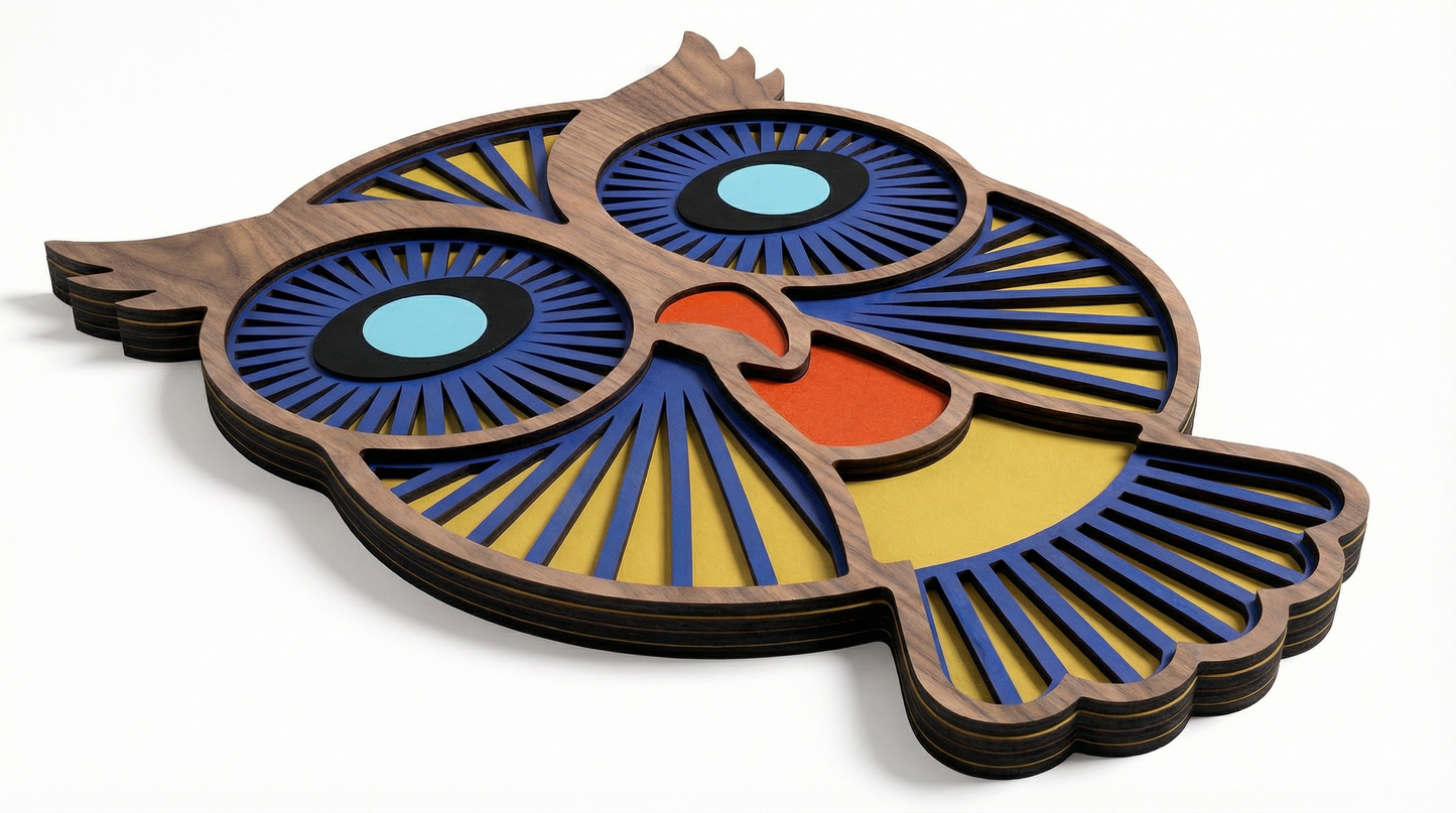 Owl Wall Mask - wooden wall decor