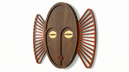 Sunburst Tribal Face Mask - Wooden wall decor