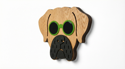 Lime Specs Dog Mask - Wooden wall decor