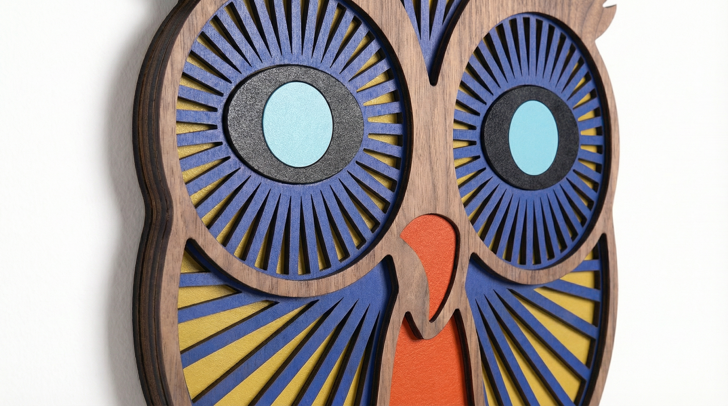 Owl Wall Mask - wooden wall decor