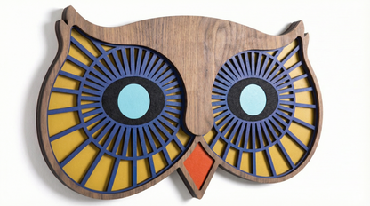 Eye Owl Wall Mask - Wooden wall decor