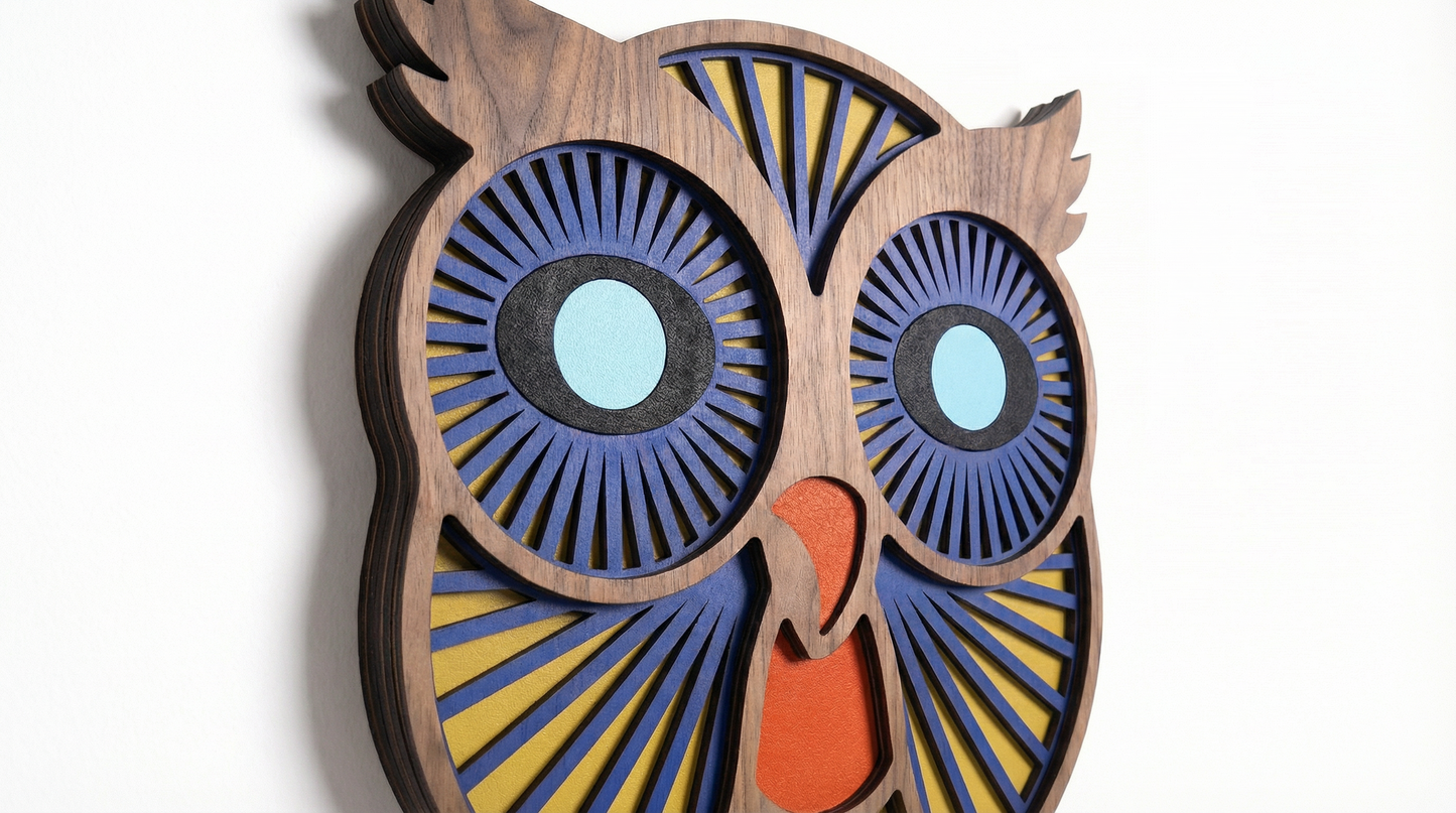 Owl Wall Mask - wooden wall decor