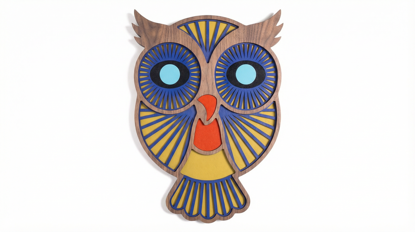 Owl Wall Mask - wooden wall decor