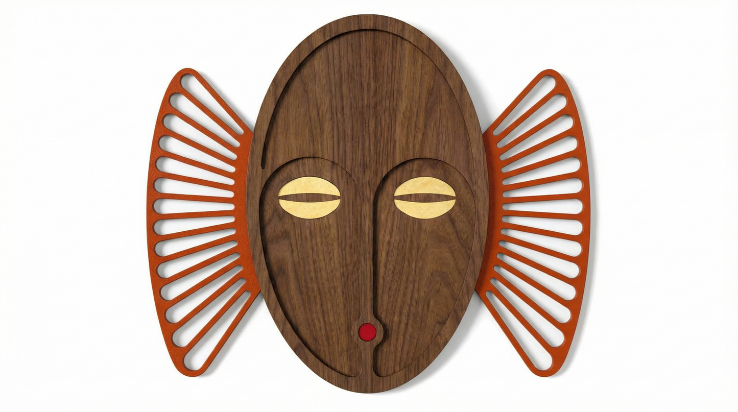 Sunburst Tribal Face Mask - Wooden wall decor