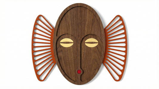 Sunburst Tribal Face Mask - Wooden wall decor