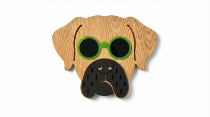 Lime Specs Dog Mask - Wooden wall decor