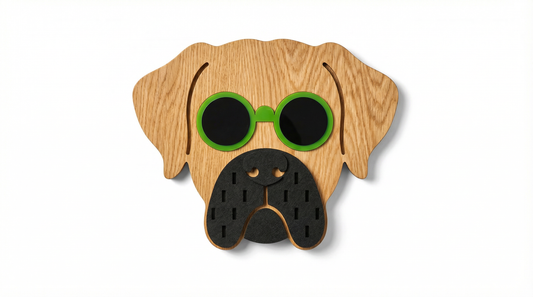 Lime Specs Dog Mask - Wooden wall decor