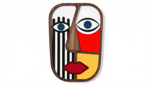 Geometric split-face wall art #1- Wooden wall decor